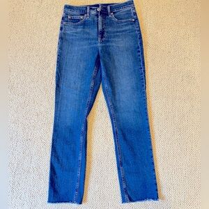 Gap slim straight frayed hem cigarette jeans 4